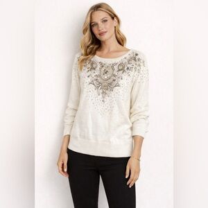 VTG EREZ Womens Beaded Sweater Size M Quiet Luxury Fairy Feminine Whimsical